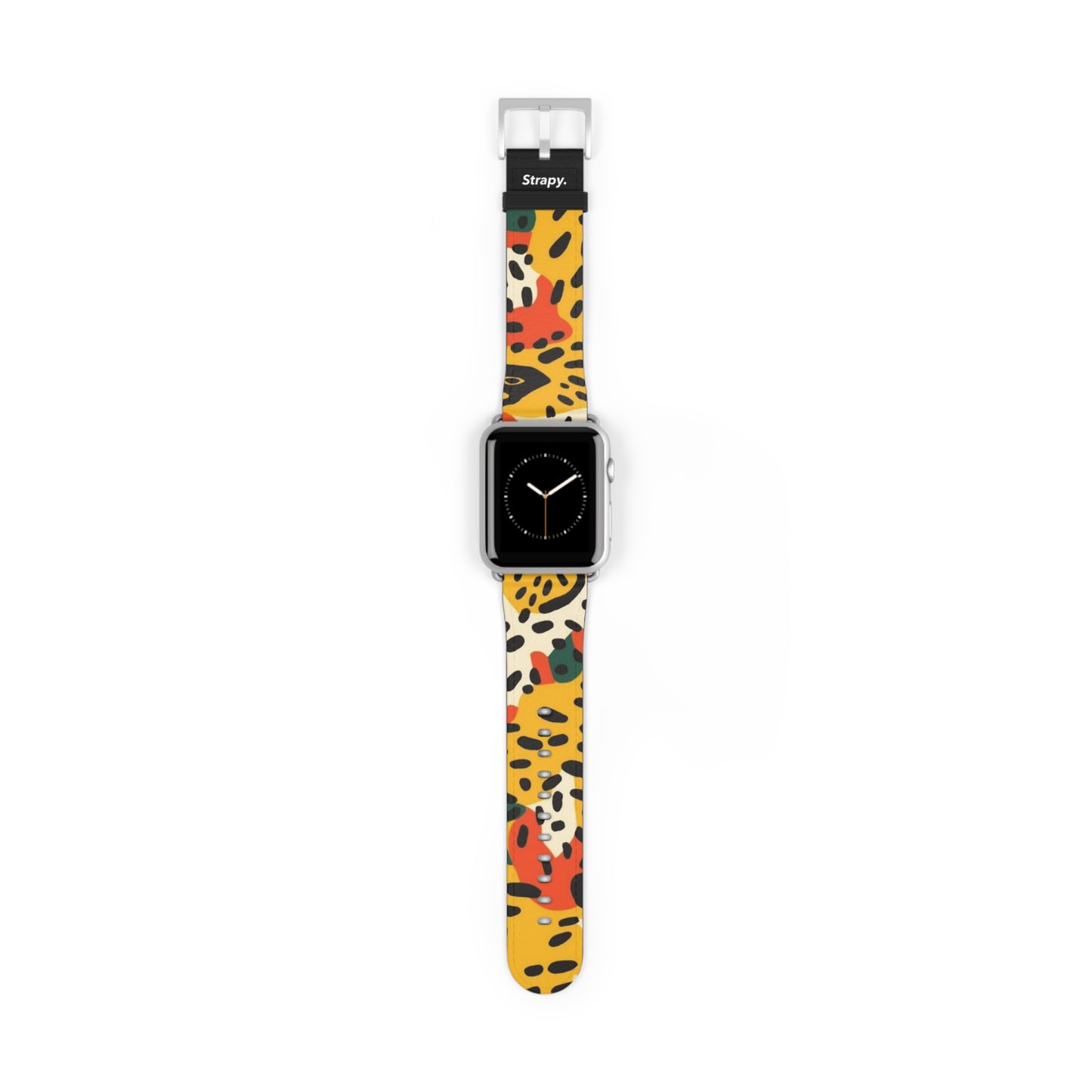 Abstraktes Leopardenmuster im Picasso-Stil – Lederarmband für die Apple Watch