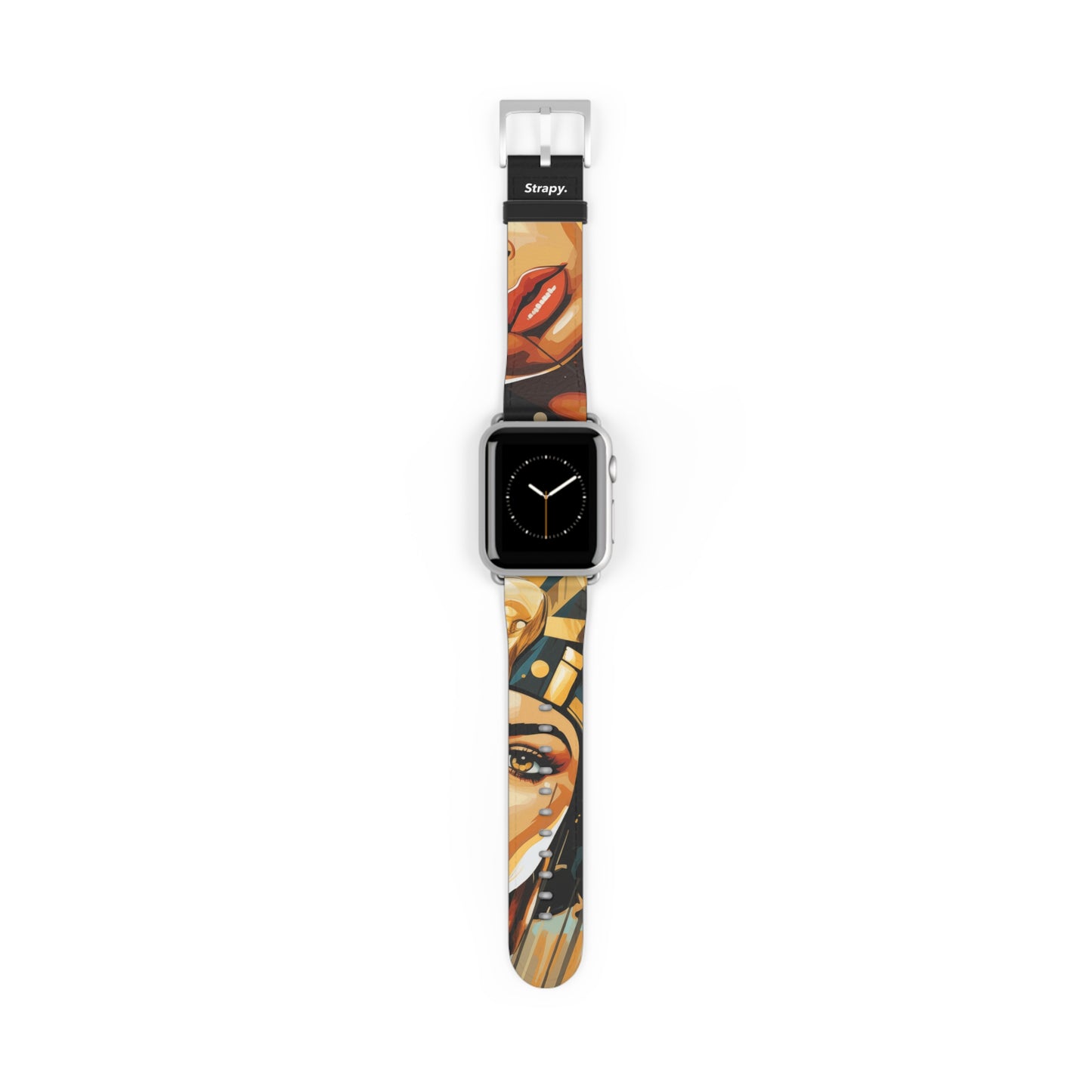 Art Pop Cléopâtre - Bracelet/Bande Apple Watch en cuir