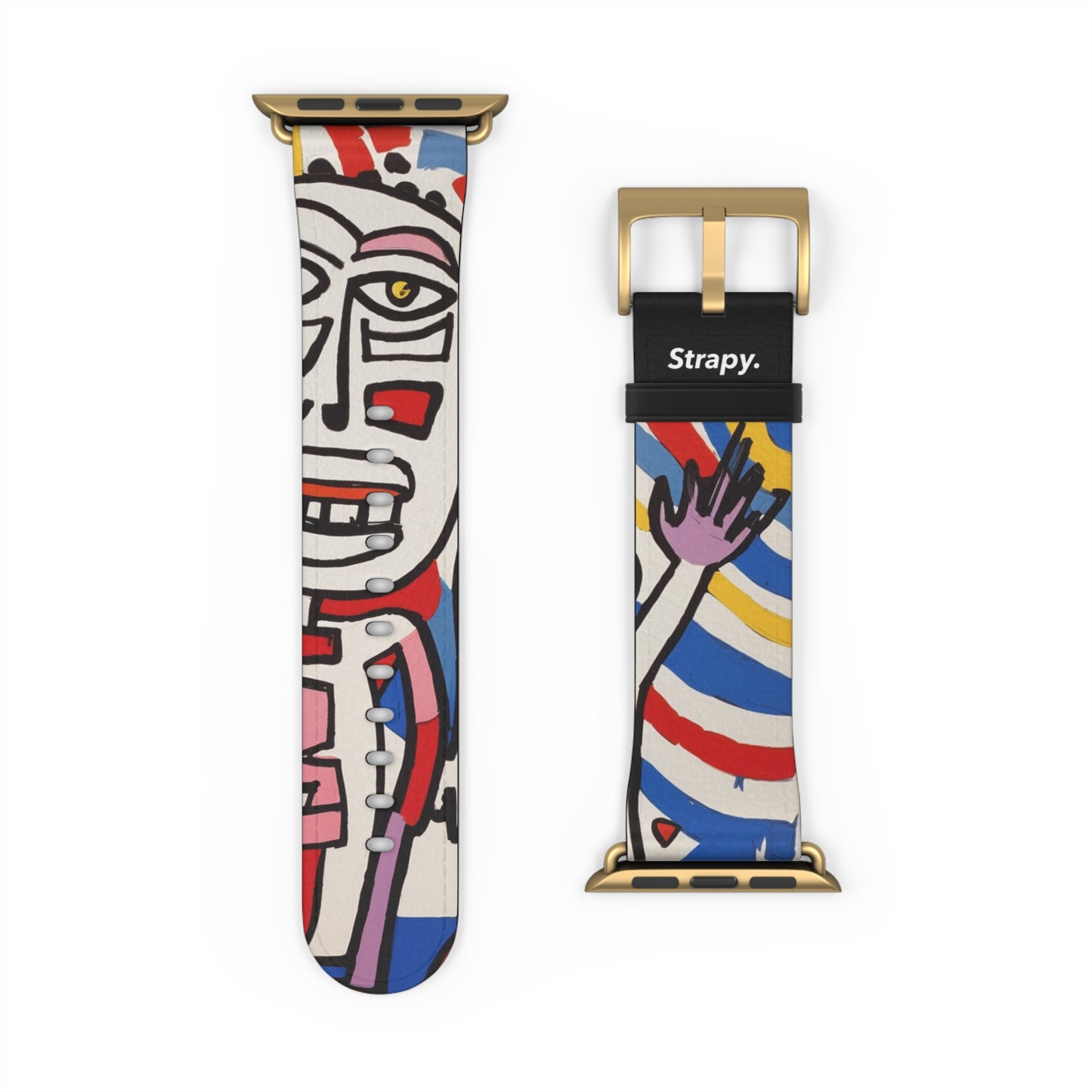 Abstract Jean Dubuffet Homage The Man - Leather Apple Watch Strap/Band