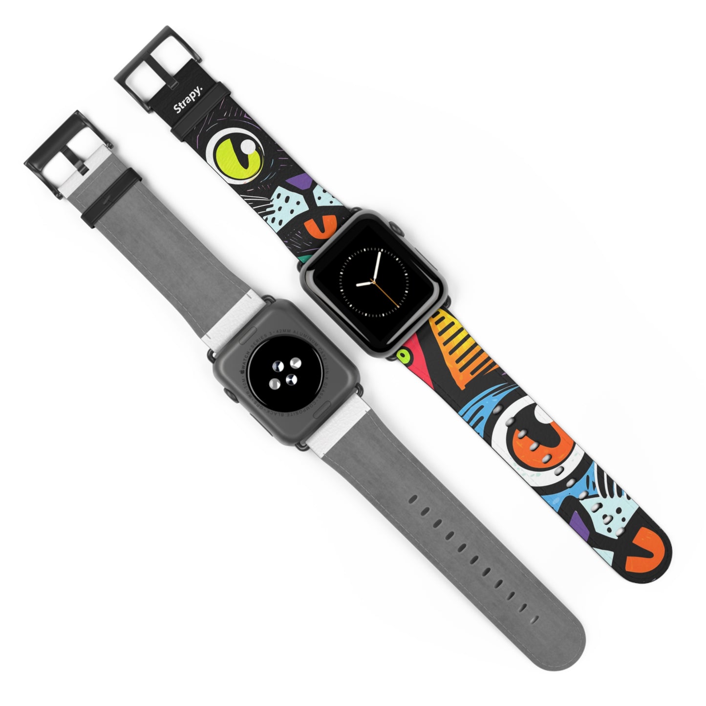 Chats Pop Art Abstrait - Bracelet/Bande Apple Watch en cuir