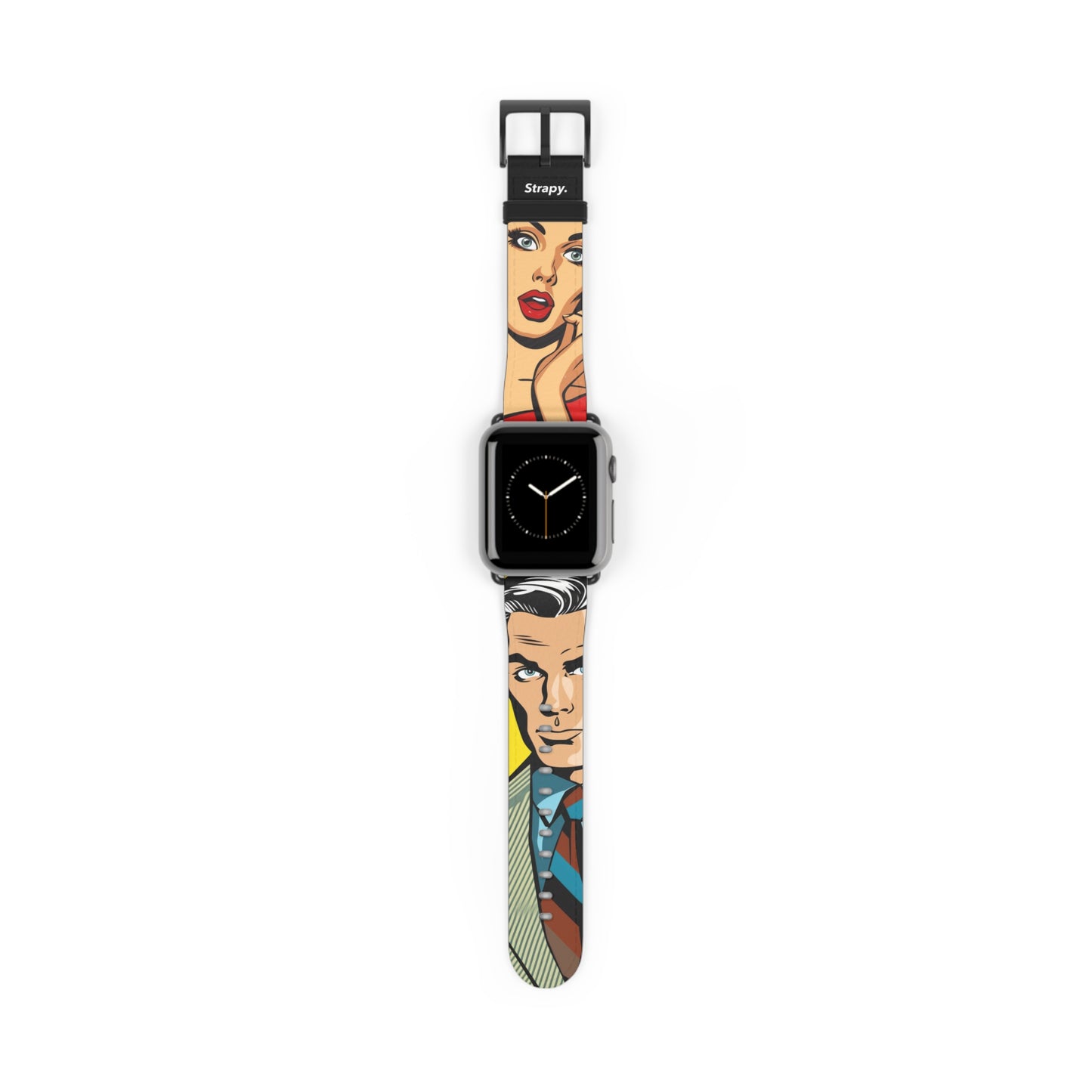 Vintage Art Pop Too Handsome - Bracelet/Bande Apple Watch en cuir