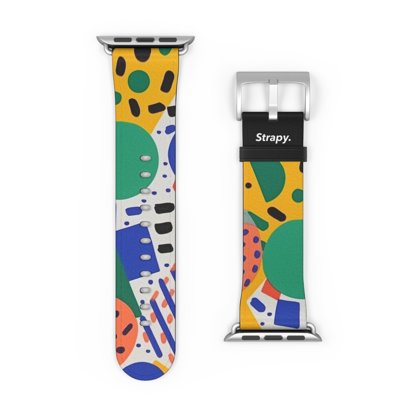 Abstract Minimalist Confetti Pattern - Leather Apple Watch Strap/Band