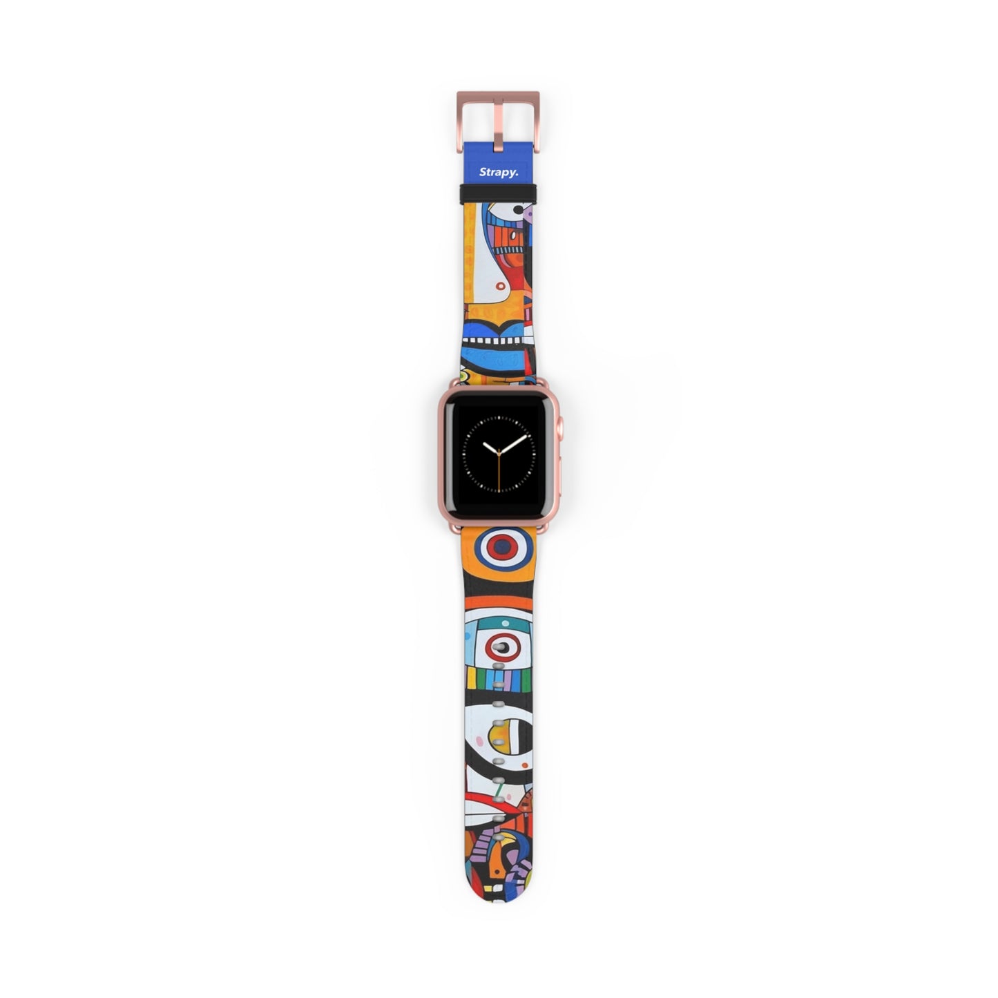 Abstract Eyes & Faces Picasso Style Pattern - Leather Apple Watch Strap/Band