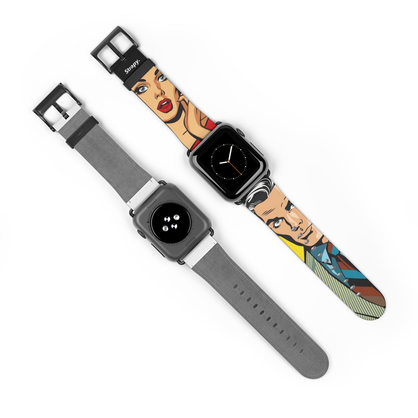 Vintage Art Pop Too Handsome - Bracelet/Bande Apple Watch en cuir