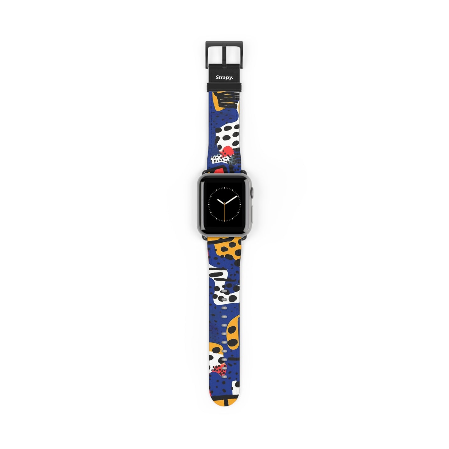 Abstraktes Muster mit Zebras und Leoparden im Picasso-Stil – Lederarmband für die Apple Watch