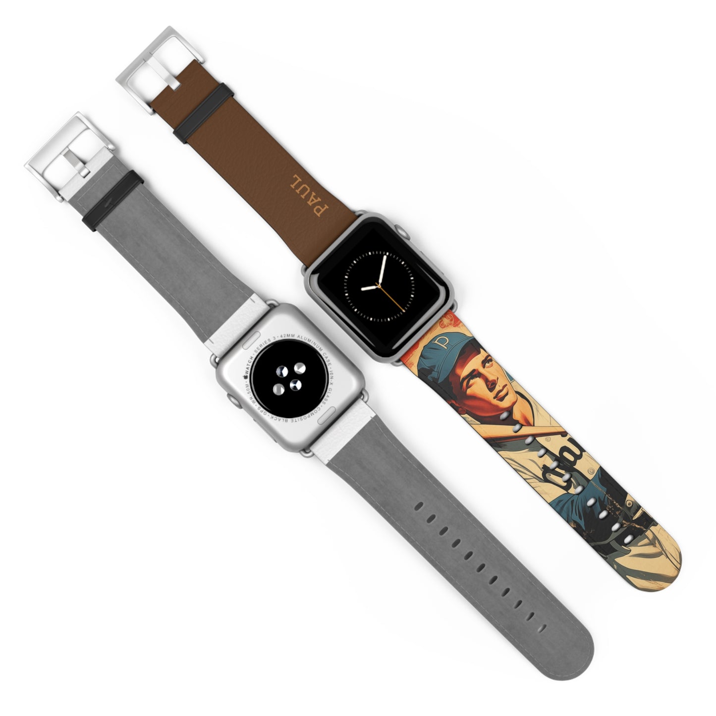 Baseball vintage des années 50 - Bracelet/Bande Apple Watch en cuir