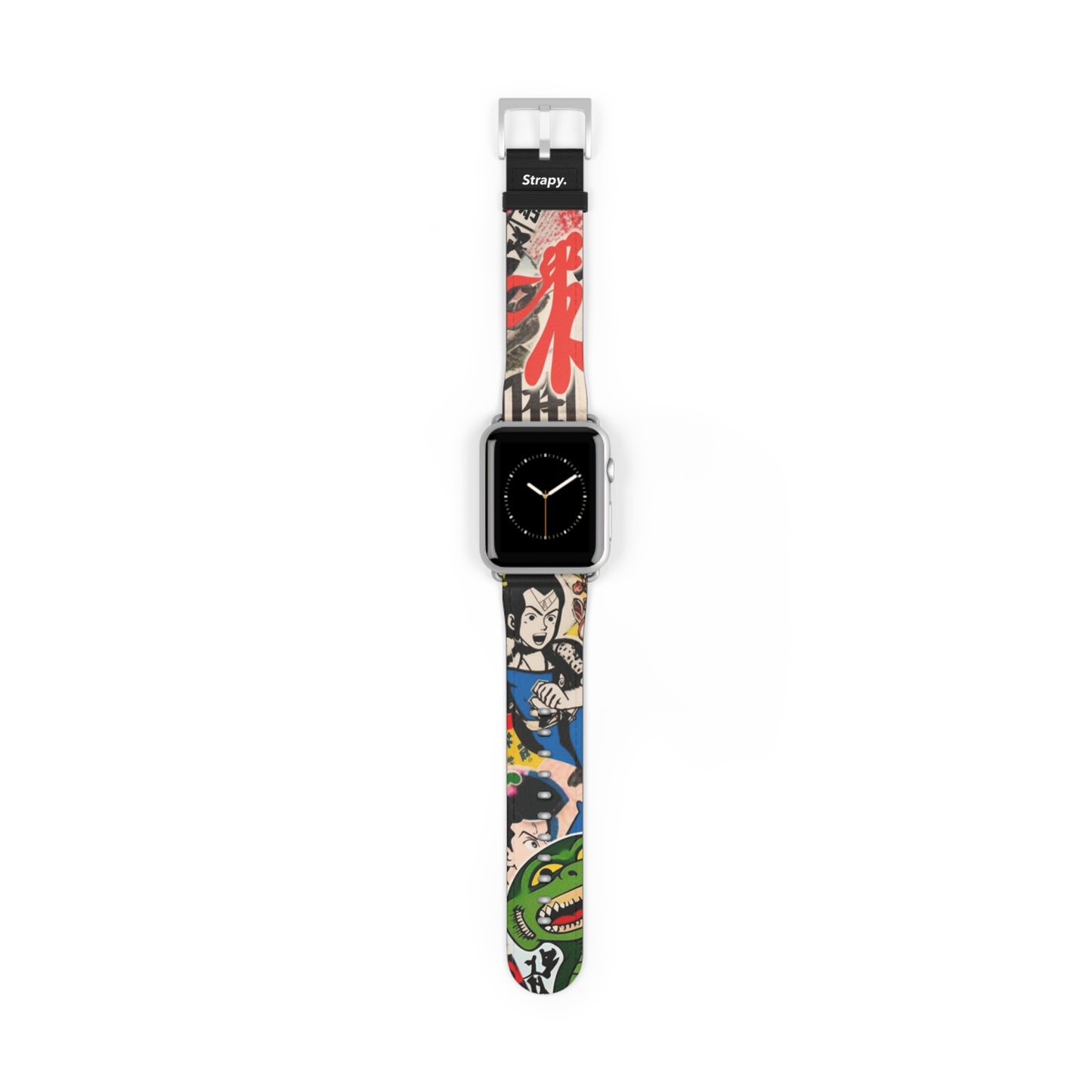 Art Pop Japanisches Cartoon-TV – Apple Watch Armband/Band aus Leder