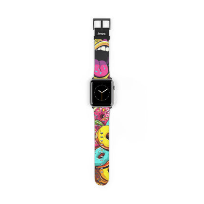 Art Pop Tasty Donuts – Apple Watch Armband/Band aus Leder