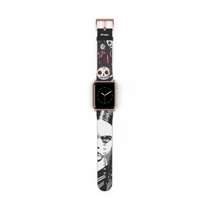 Art Pop Comic Wednesday Addams Stare – Apple Watch Armband/Band aus Leder