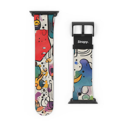 Abstract Surrealism Watercolor Dreams - Leather Apple Watch Strap/Band