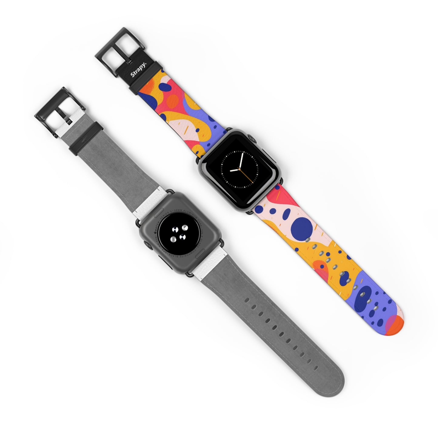 Abstract Art Pop Leopard Polka Dots Pattern - Leather Apple Watch Strap/Band