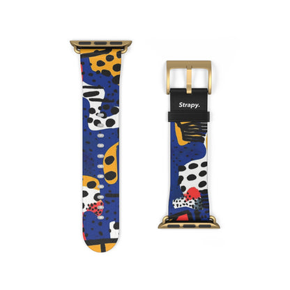 Abstract Zebras & Leopards Picasso Style Pattern - Leather Apple Watch Strap/Band