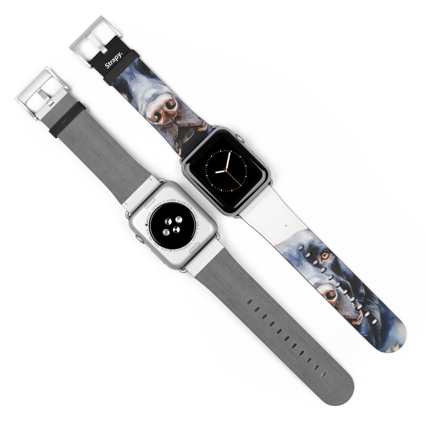 Aquarela Labrador Love - Bracelet/Bande Apple Watch en cuir