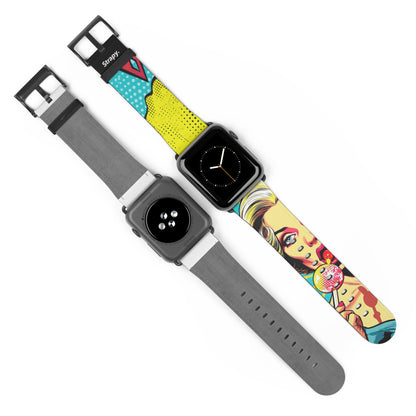 Artpop Comic Lollipop- Leather Apple Watch Strap/Band