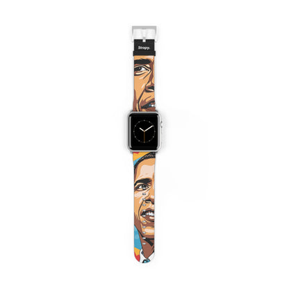 Art Pop Obama - Bracelet/Bande Apple Watch en cuir