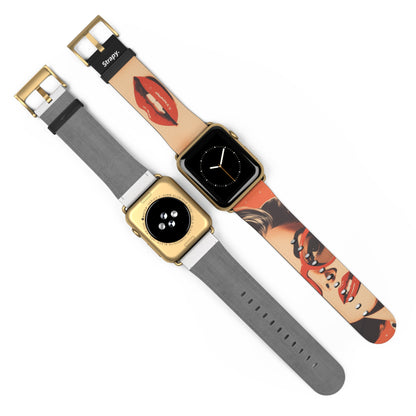 Féministe vintage des années 50 - Bracelet/Bande Apple Watch en cuir