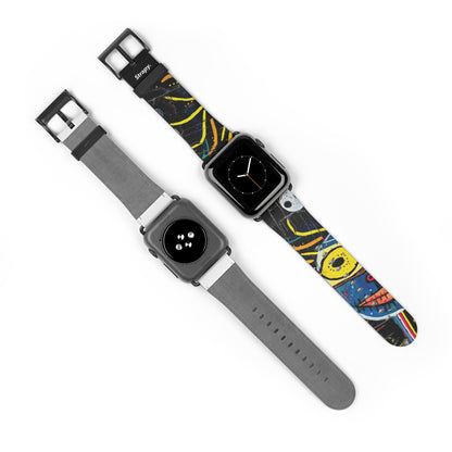 Abstract Human Basquiat Style - Leather Apple Watch Strap/Band