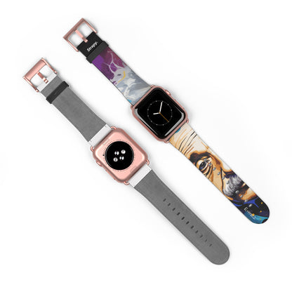 Art Pop Albert Einstein - Bracelet/Bande Apple Watch en cuir