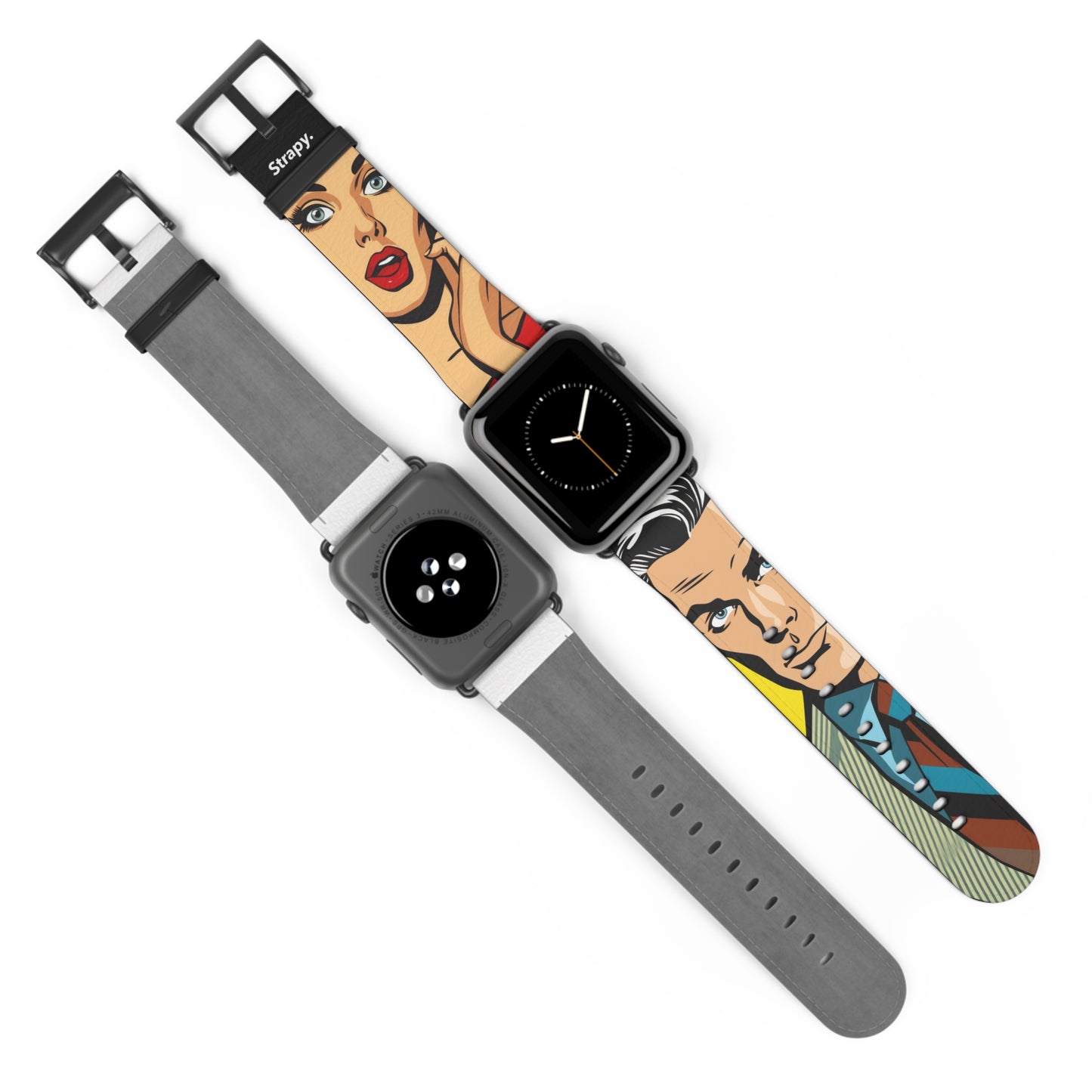 Vintage Art Pop Too Handsome - Bracelet/Bande Apple Watch en cuir