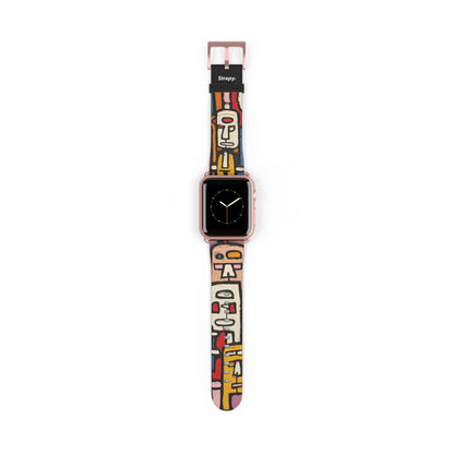 Abstract Debuffet Homage People - Leather Apple Watch Strap/Band