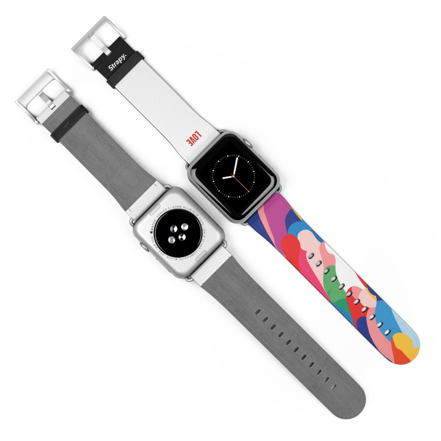 Motif abstrait Love is Love Pride - Bracelet/Bande Apple Watch en cuir