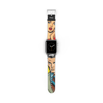 Vintage Art Pop Too Handsome - Leather Apple Watch Strap/Band