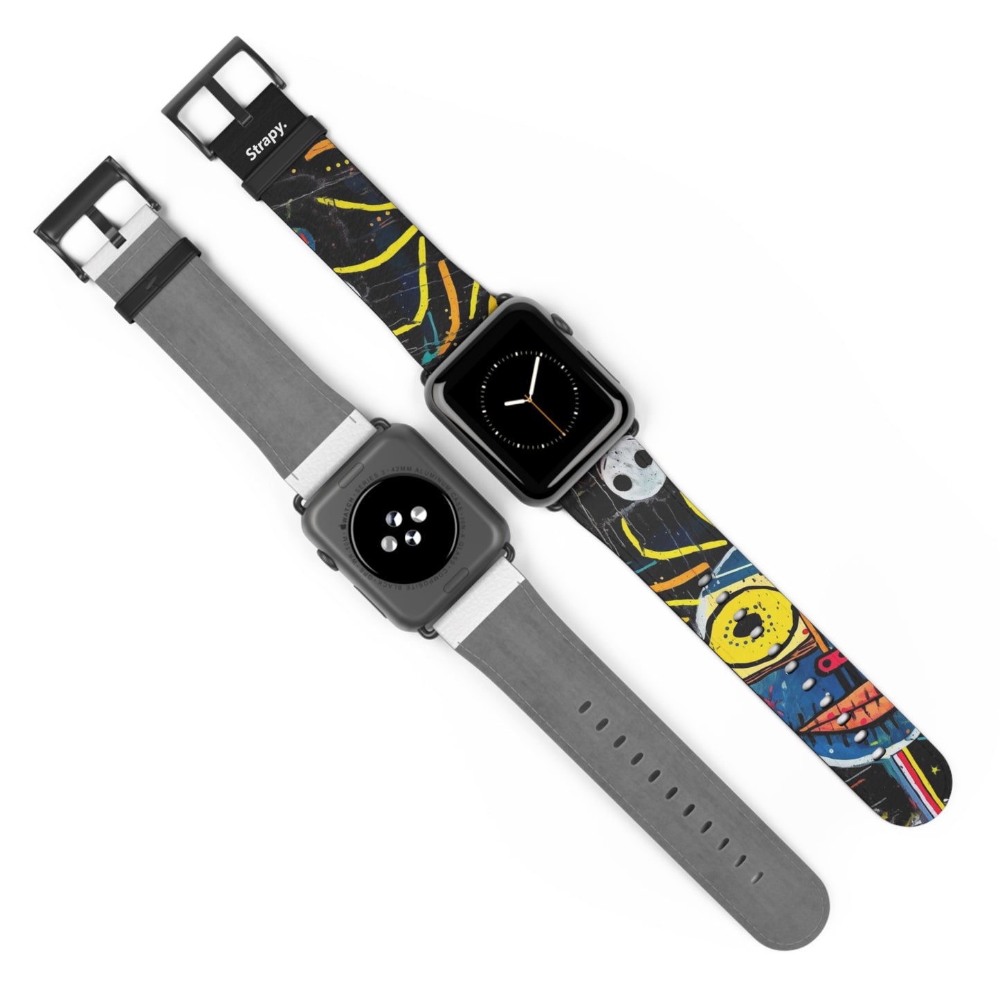 Abstract Human Basquiat Style - Leather Apple Watch Strap/Band