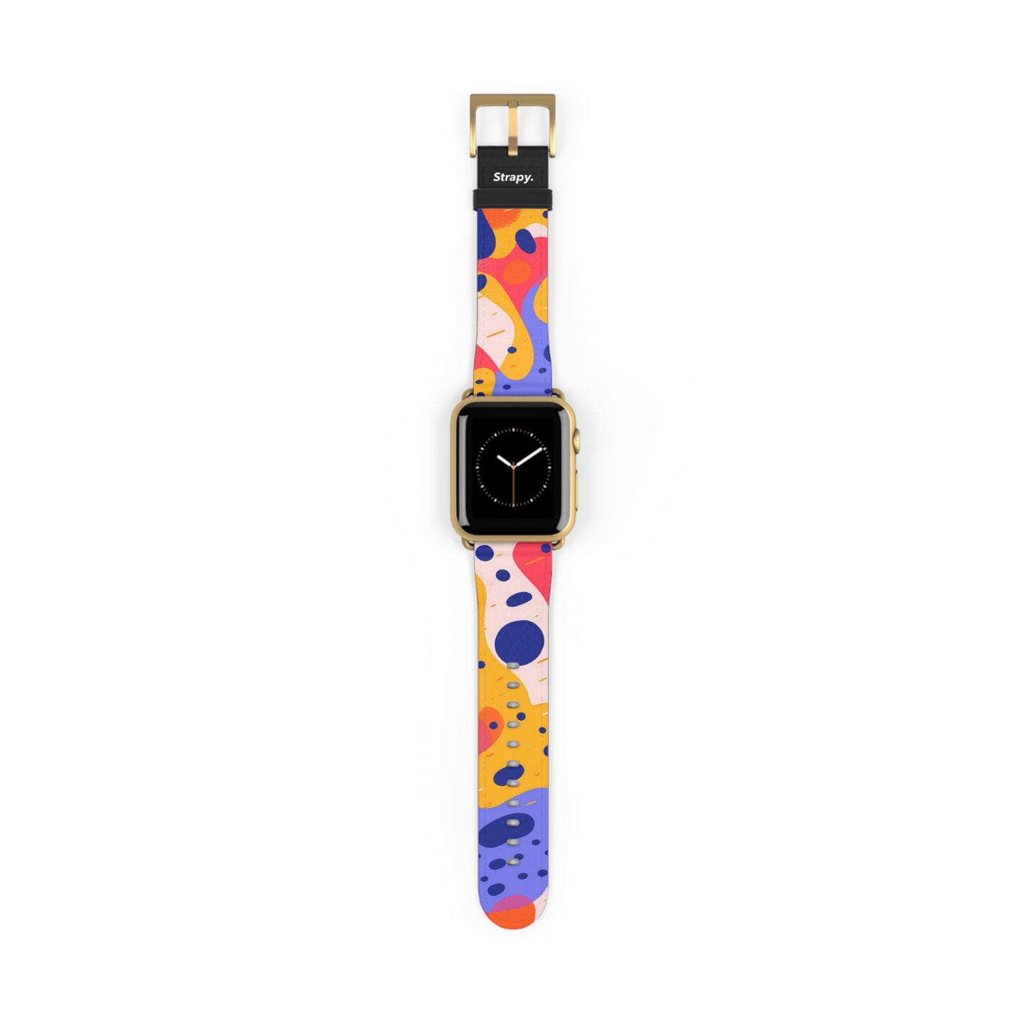 Abstract Art Pop Leopard Polka Dots Pattern - Leather Apple Watch Strap/Band