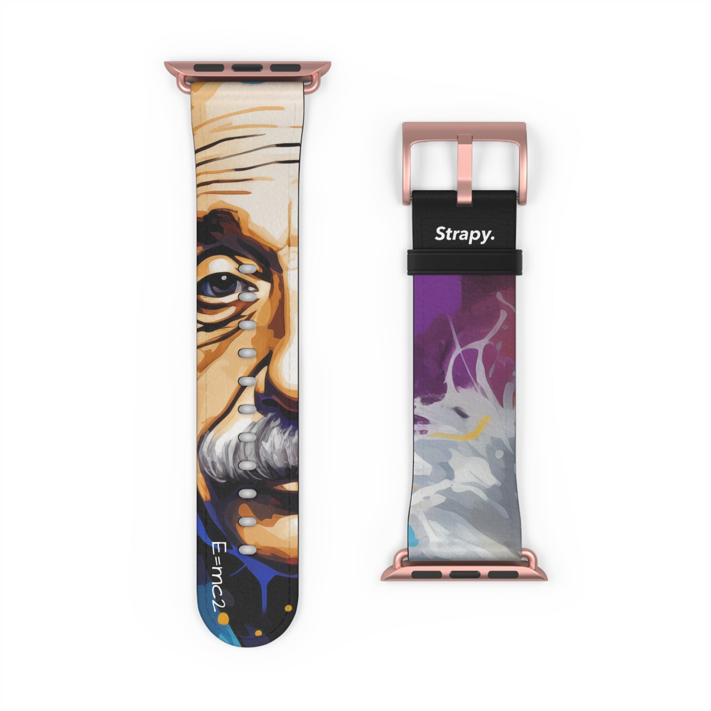 Art Pop Albert Einstein - Bracelet/Bande Apple Watch en cuir