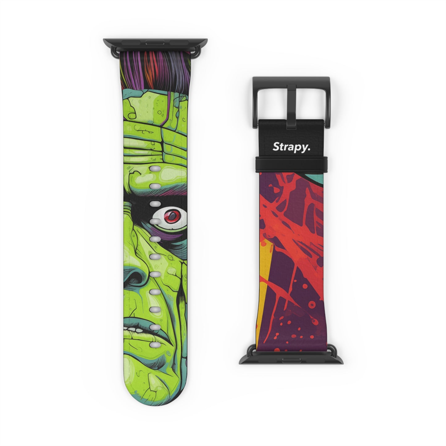 Art Pop Frankenstein Monster - Bracelet/Bande Apple Watch en cuir