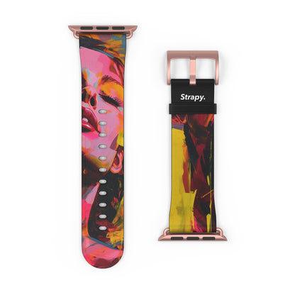 Art Pop Françoise Nielly Homage Close your eyes Leather Apple Watch Band