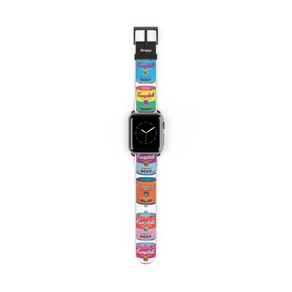 Art Pop Andy Warhol Stlye Suppenmuster – Apple Watch Armband/Band aus Leder