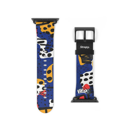 Abstract Zebras & Leopards Picasso Style Pattern - Leather Apple Watch Strap/Band