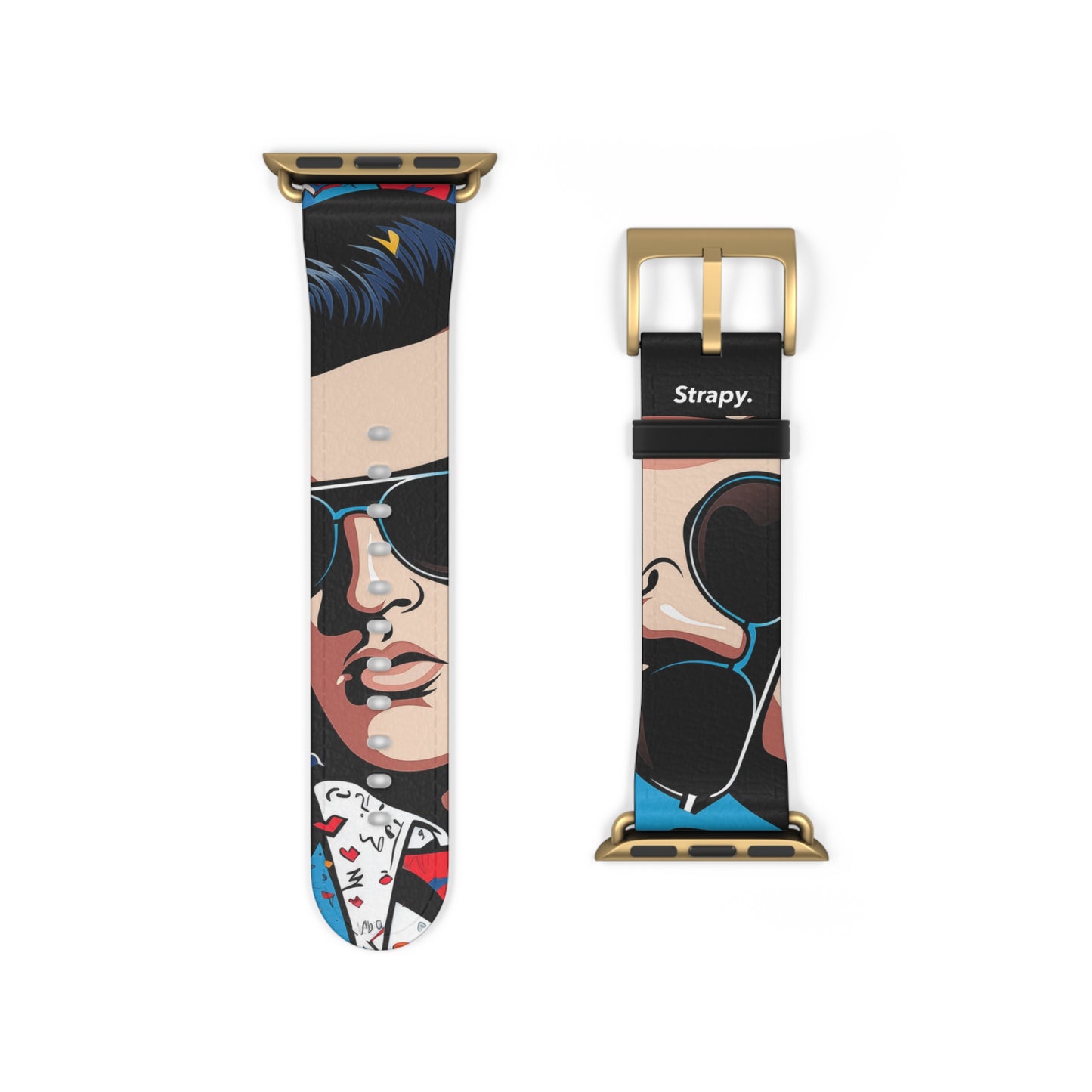 Art Pop Elvis - Leather Apple Watch Strap/Band